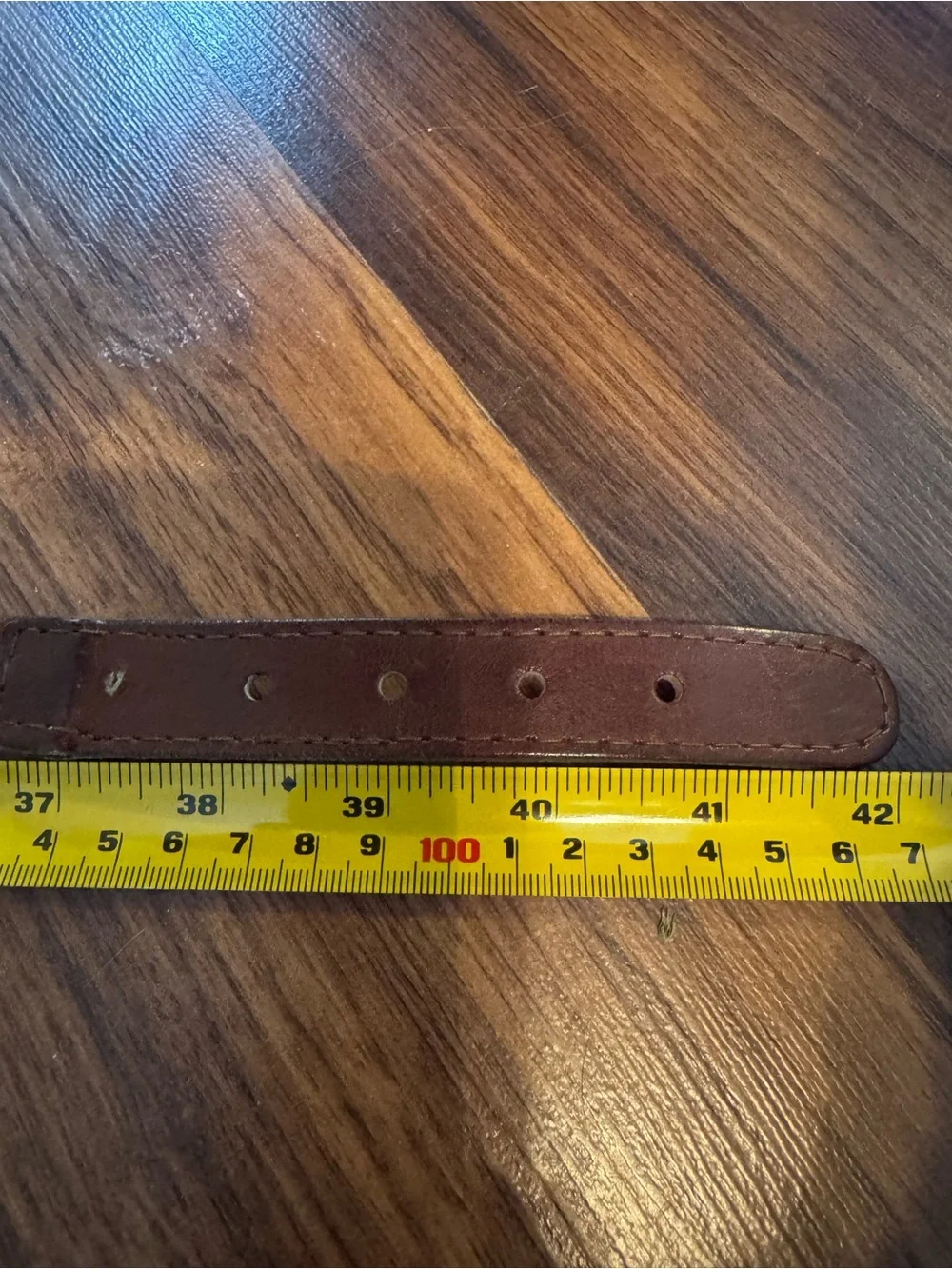 Vintage Brown Leather Made in Uruguay Latch and Loop Buckle Belt READ FOR SIZE